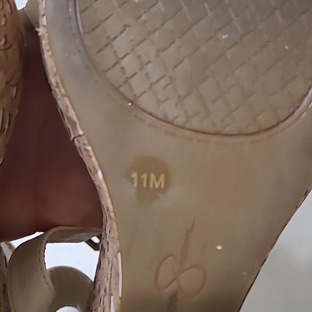 Jessica Simpson Cork & Cream Platform Wedge Sandals size 11 - Picture 11 of 16